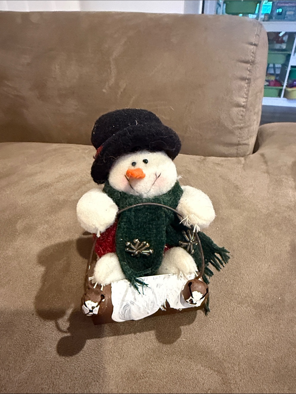 Vintage Jerry Elsner Snowman Christmas Sled PA-5691 Original Tag